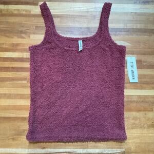 Steve Madden Women's Chenille Sleep Tank Top Zinfandel Med